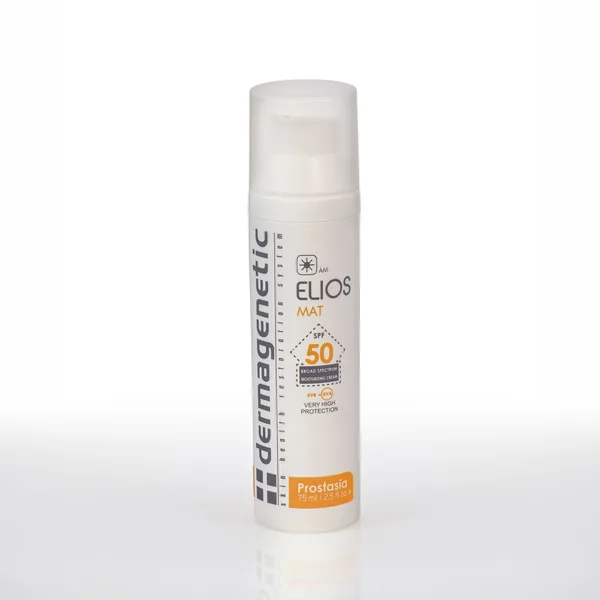 Dermagenetic Elios SPF Mat 50 75 ml pump bottle on its own.